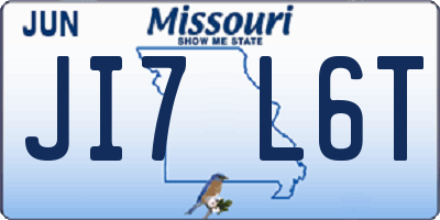 MO license plate JI7L6T