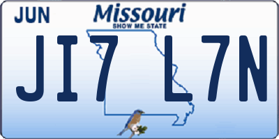 MO license plate JI7L7N