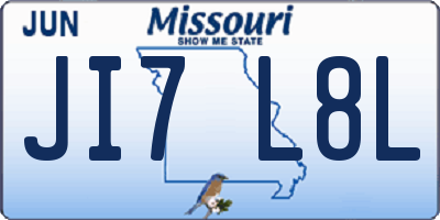 MO license plate JI7L8L