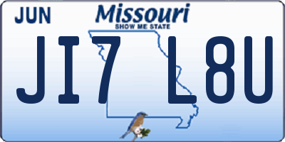 MO license plate JI7L8U