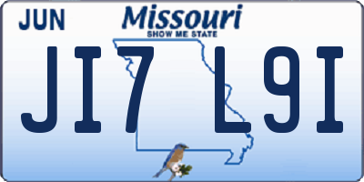MO license plate JI7L9I