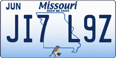 MO license plate JI7L9Z