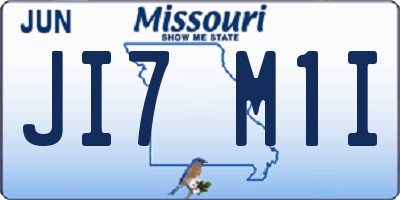 MO license plate JI7M1I