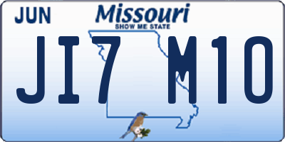 MO license plate JI7M1O