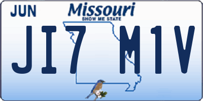 MO license plate JI7M1V