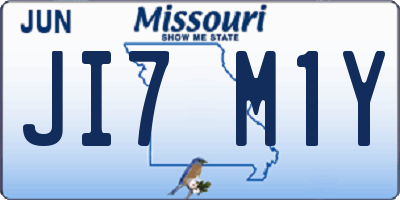 MO license plate JI7M1Y