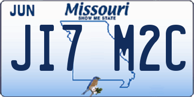 MO license plate JI7M2C
