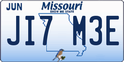 MO license plate JI7M3E