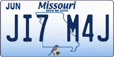 MO license plate JI7M4J