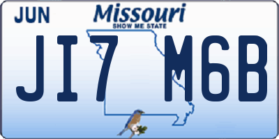 MO license plate JI7M6B