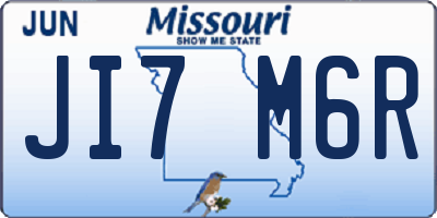 MO license plate JI7M6R