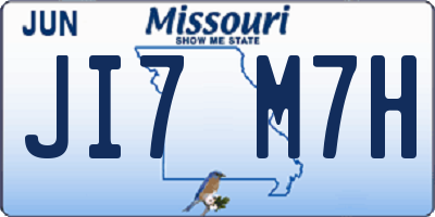 MO license plate JI7M7H