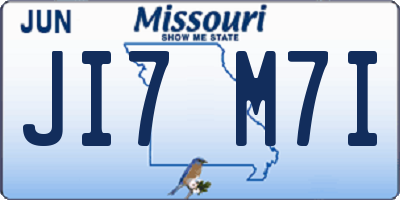 MO license plate JI7M7I