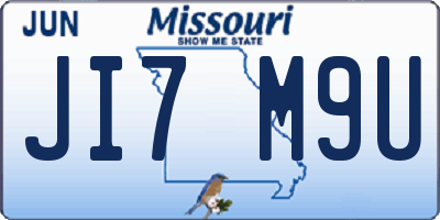 MO license plate JI7M9U