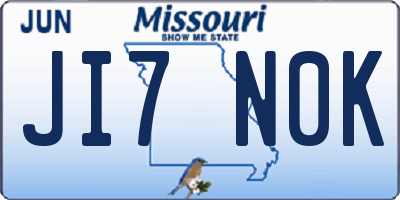 MO license plate JI7N0K