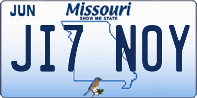 MO license plate JI7N0Y