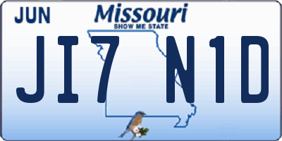MO license plate JI7N1D