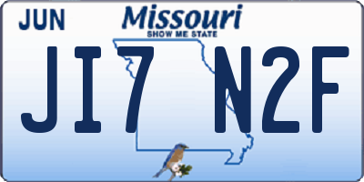 MO license plate JI7N2F