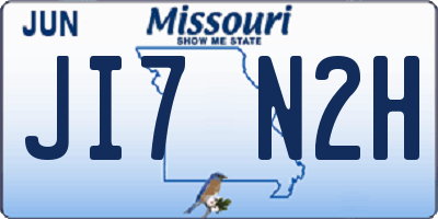 MO license plate JI7N2H
