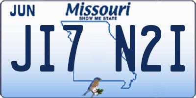MO license plate JI7N2I