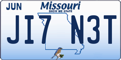 MO license plate JI7N3T