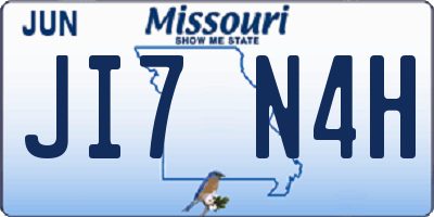 MO license plate JI7N4H