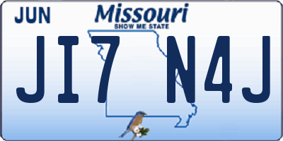 MO license plate JI7N4J