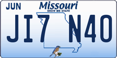 MO license plate JI7N4O