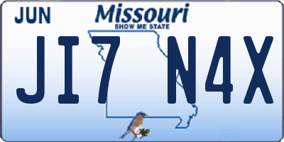 MO license plate JI7N4X