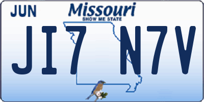 MO license plate JI7N7V