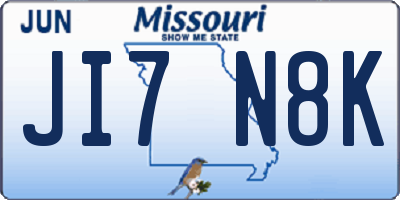 MO license plate JI7N8K