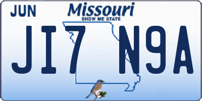 MO license plate JI7N9A