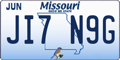 MO license plate JI7N9G