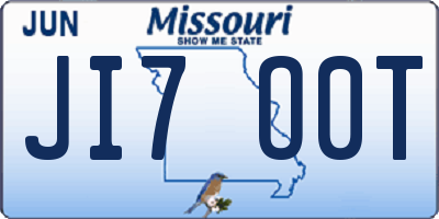 MO license plate JI7O0T