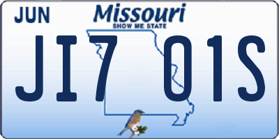 MO license plate JI7O1S