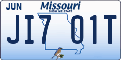 MO license plate JI7O1T