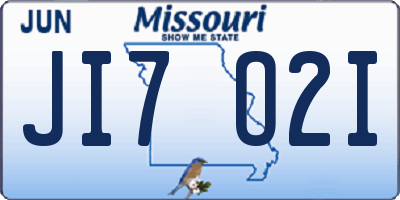 MO license plate JI7O2I