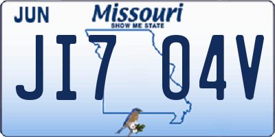 MO license plate JI7O4V