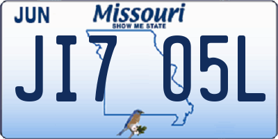MO license plate JI7O5L