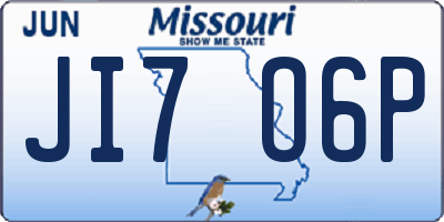 MO license plate JI7O6P