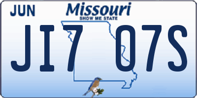 MO license plate JI7O7S