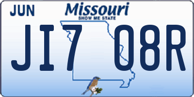 MO license plate JI7O8R
