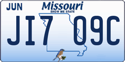 MO license plate JI7O9C