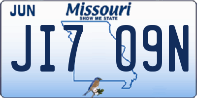 MO license plate JI7O9N