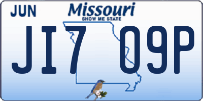 MO license plate JI7O9P