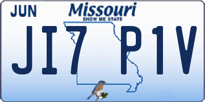 MO license plate JI7P1V