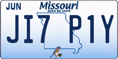 MO license plate JI7P1Y