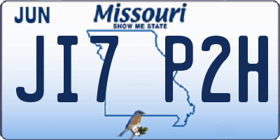 MO license plate JI7P2H