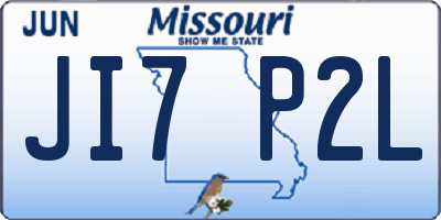 MO license plate JI7P2L
