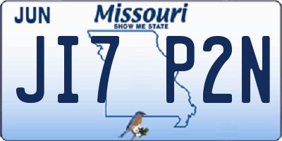 MO license plate JI7P2N